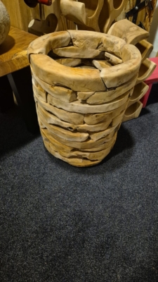 Teak houten bloempot 50 cm hoog