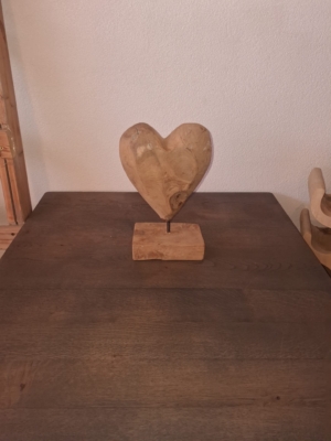 Houten hart ornament